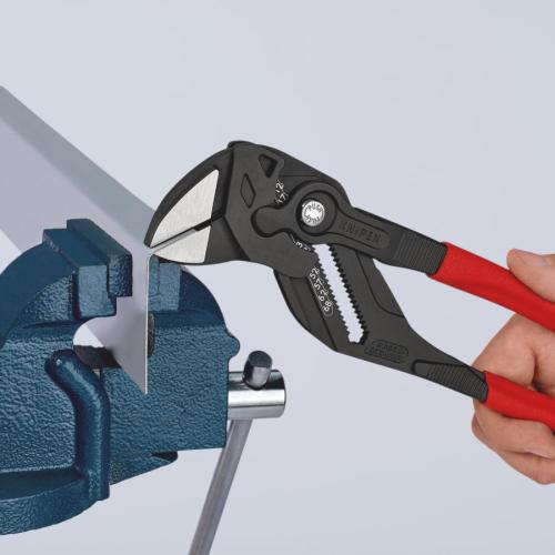 Knipex Pliers Wrench Plastic Coated Grey Atramentized 300mm 86 01 300